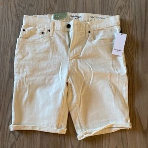NWT Men’s White Denim Shorts